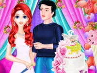 Mermaid Girl Wedding Cooking Cake image